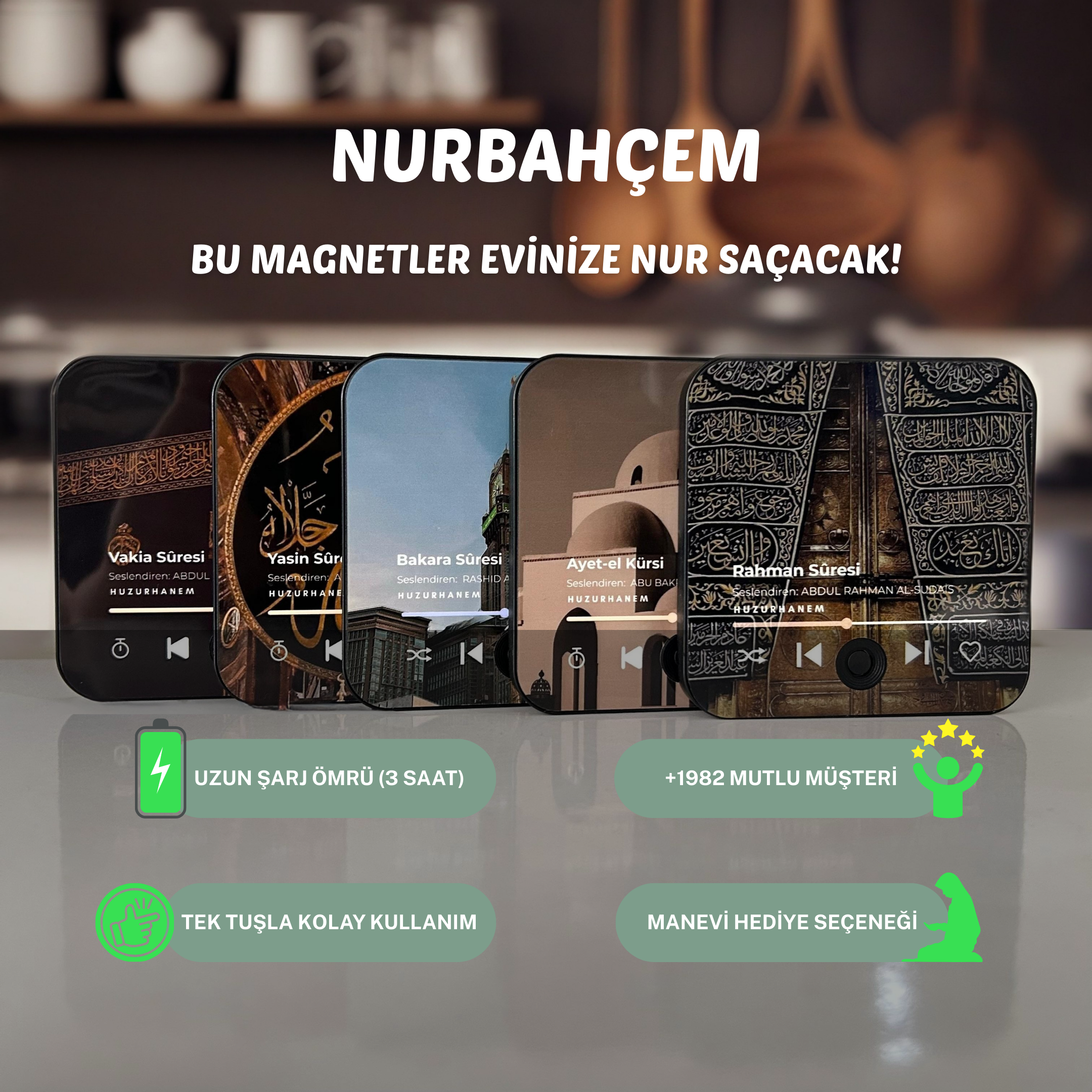 Nurbahçem™ Kur'an-ı Kerim Sesli Magnet